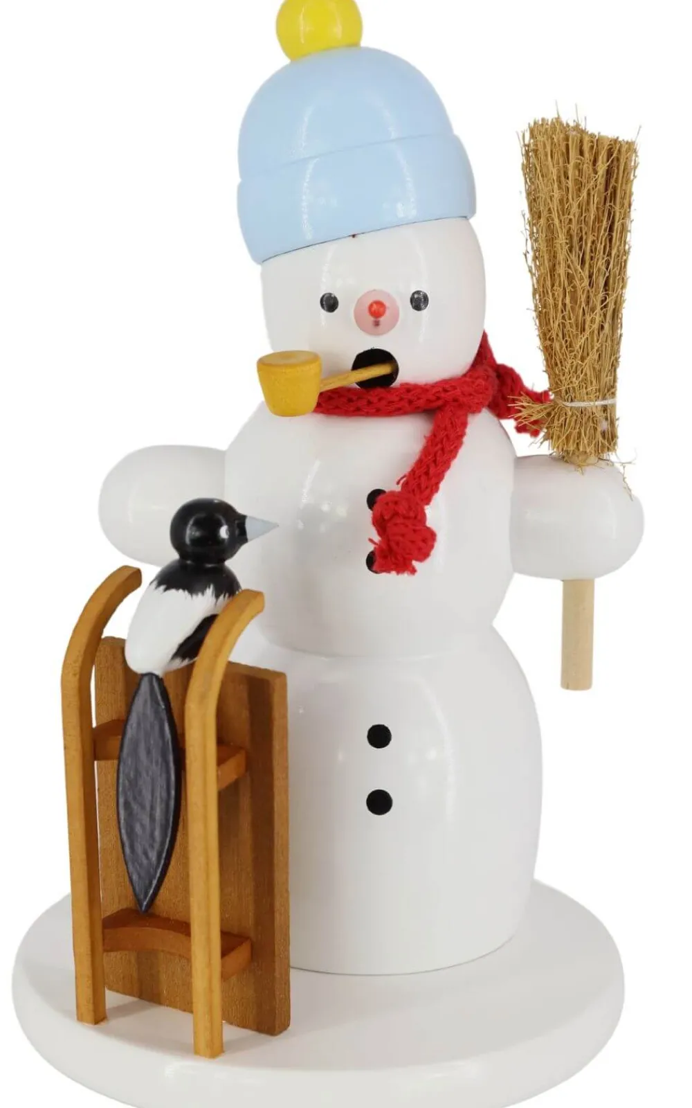 Zenker Räuchermännchen*Räuchermännchen Schneemann mit Schlitten und Elster, 18 cm von Ralf