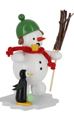Zenker Räuchermännchen*Räuchermännchen Schneemann mit Pinguin, 12 cm, von Ralf