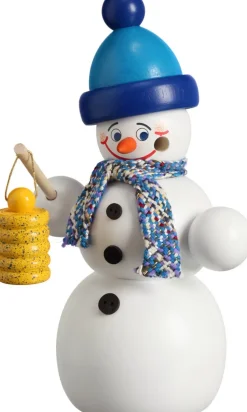 Seiffener Volkskunst eG Räuchermännchen*Räuchermännchen Schneemann mit Laterne, 16 cm von