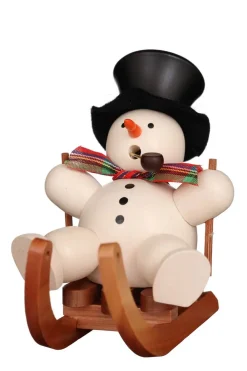 Christian Ulbricht Auslaufartikel | Räuchermännchen*Räuchermännchen Schneemann auf Schlitten, 11 cm von