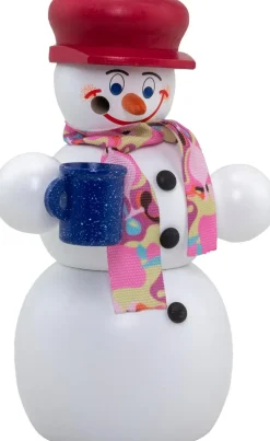 Seiffener Volkskunst eG Räuchermännchen*Räuchermännchen Schneemann mit Glühwein, 13 cm von