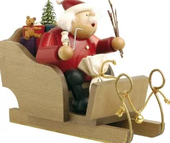 KWO Räuchermännchen*Räuchermännchen Weihnachtsmann im Schlitten, 18 cm von