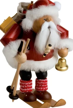 KWO Neuheiten | Räuchermännchen*Räuchermännchen Weihnachtsmann mit Ski, 20 cm, von