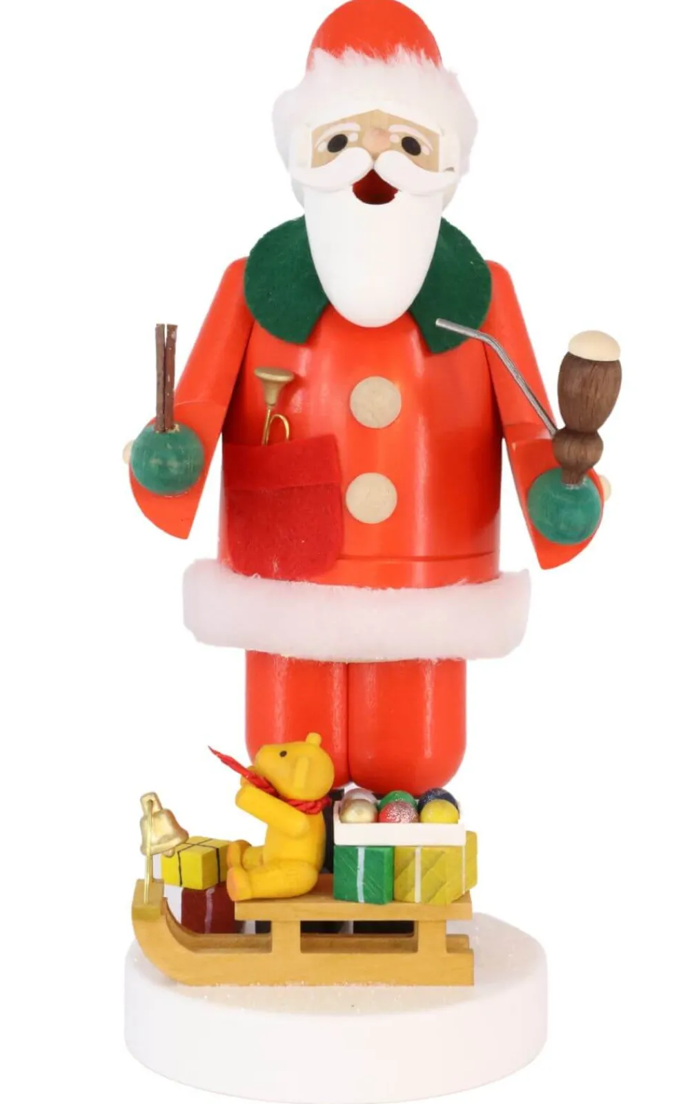 Richard Glässer GmbH Räuchermännchen*Räuchermännchen Weihnachtsmann mit Schlitten, 19 cm von Richard Glässer