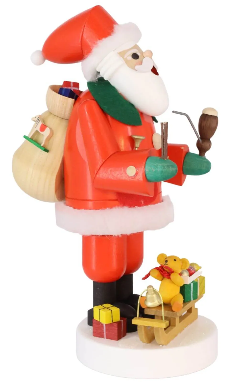 Richard Glässer GmbH Räuchermännchen*Räuchermännchen Weihnachtsmann mit Schlitten, 19 cm von Richard Glässer