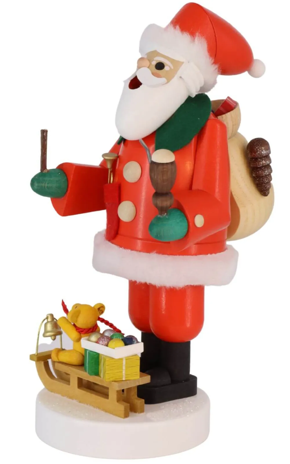 Richard Glässer GmbH Räuchermännchen*Räuchermännchen Weihnachtsmann mit Schlitten, 19 cm von Richard Glässer