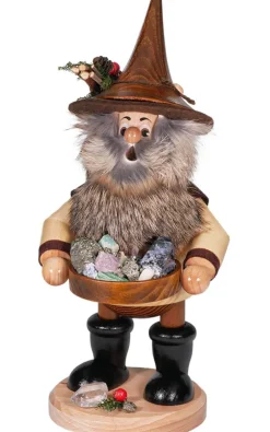 DWU Drechselwerkstatt Uhlig Räuchermännchen*Räuchermännchen Wichtel - Erzträger mit Schale, 26 cm von DWU