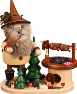 DWU Drechselwerkstatt Uhlig Räuchermännchen*Räuchermännchen Wichtel am Drehgrill, 26 cm von