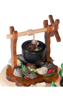 DWU Drechselwerkstatt Uhlig Räuchermännchen*Räuchermännchen Wichtel am Gulaschkocher, 26 cm, von DWU