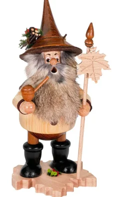 DWU Drechselwerkstatt Uhlig Räuchermännchen*Räuchermännchen Wichtel mit Ahornblatt, , 25 cm von DWU