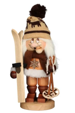 Christian Ulbricht Neuheiten | Auslaufartikel*Räuchermännchen Wichtel Skifahrer, 31 cm von