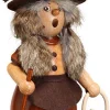 DWU Drechselwerkstatt Uhlig Räuchermännchen*Räuchermännchen Wichtelfrau mit Pilzkorb, 25 cm von