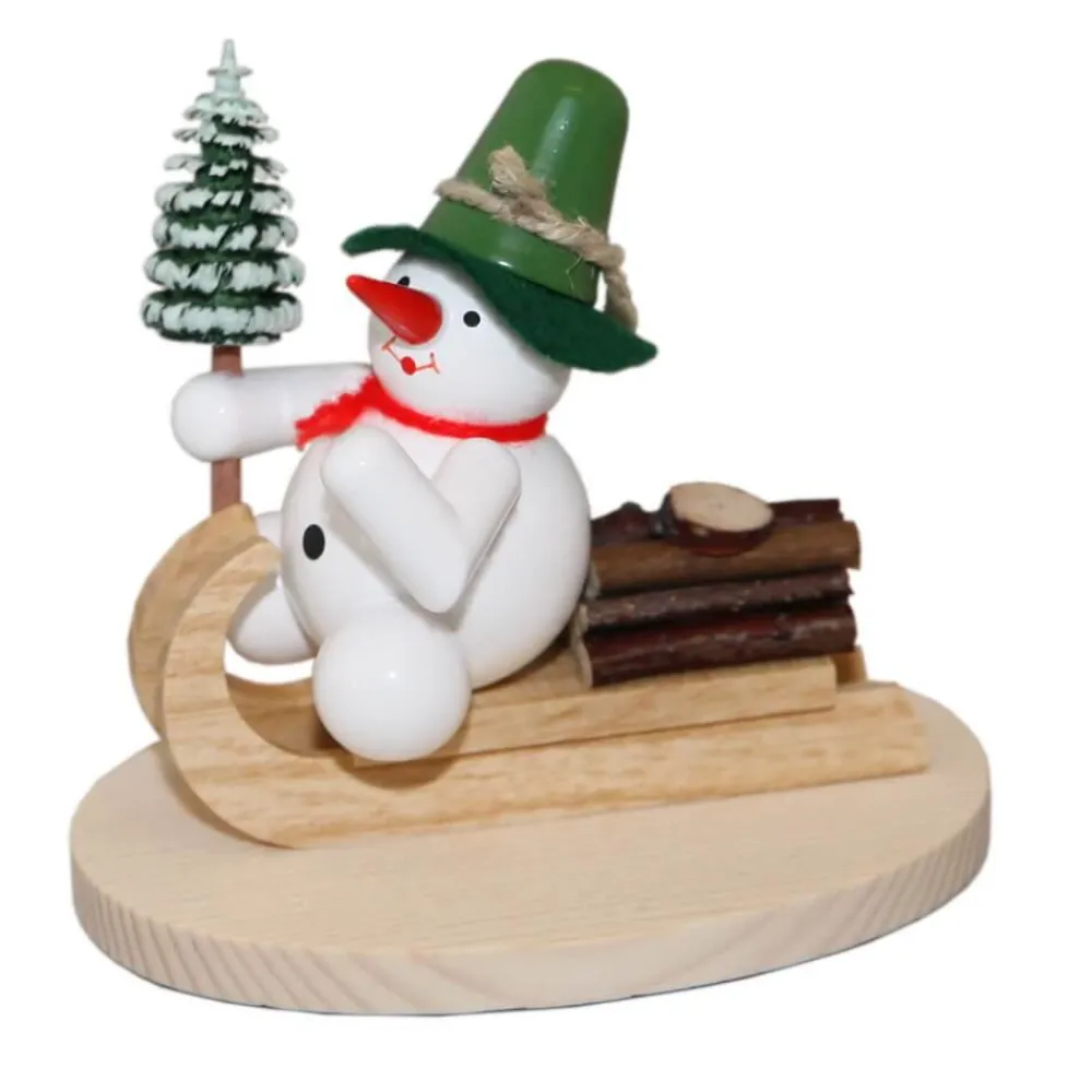 Zenker Miniaturen | Holzfiguren & Dekofiguren*Schneemann auf Holzschlitten, 8 cm von Ralf