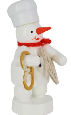 Zenker Holzfiguren & Dekofiguren*Schneemann Bäcker mit Brezel und Sternenform, , 8 cm von Ralf