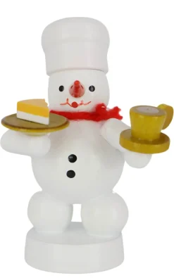 Zenker Holzfiguren & Dekofiguren*Schneemann Bäcker mit Kaffee und Kuchen, , 8 cm von Ralf