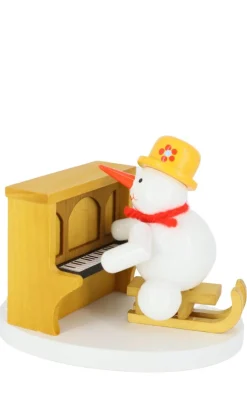 Zenker Holzfiguren & Dekofiguren*Schneemann Klavierspieler, , 8 cm von Ralf