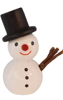 SEIFFENcom by Nestler GmbH Neuheiten | Weihnachtsfiguren*Schneemann mit schwarzem Hut, 4 cm von SEIFFEN.COM