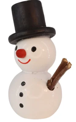 SEIFFENcom by Nestler GmbH Neuheiten | Weihnachtsfiguren*Schneemann mit schwarzem Hut, 4 cm von SEIFFEN.COM
