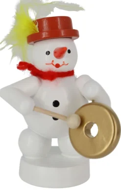 Zenker Holzfiguren & Dekofiguren*Schneemann Musikant mit Gong, , 8 cm von Ralf