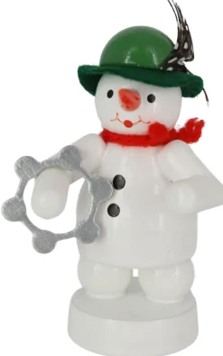 Zenker Holzfiguren & Dekofiguren*Schneemann Musikant mit Tambourin, , 8 cm von Ralf