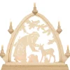 KWO Schwibbogen*Schwibbogen Gotischer Bogen Weihnachtsmann mit Reh, 48 cm von