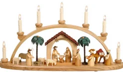 Theo Lorenz Schwibbogen*Schwibbogen Heilige Geschichte mit Krippenhaus, 60 cm von