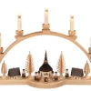 Albin Preißler Bestseller | Schwibbogen*Schwibbogen mit Seiffener Dorf und Kurrende, 60 cm, elektrisch beleuchtet von