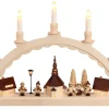 SEIFFENcom by Nestler GmbH Bestseller | Schwibbogen*Schwibbogen Seiffener Dorf mit Romy Thiel Kinder, 50 cm von SEIFFEN.COM