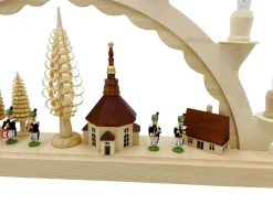 SEIFFENcom by Nestler GmbH Schwibbogen*Schwibbogen Seiffener Dorf mit Bergmannskapelle von SEIFFEN.COM