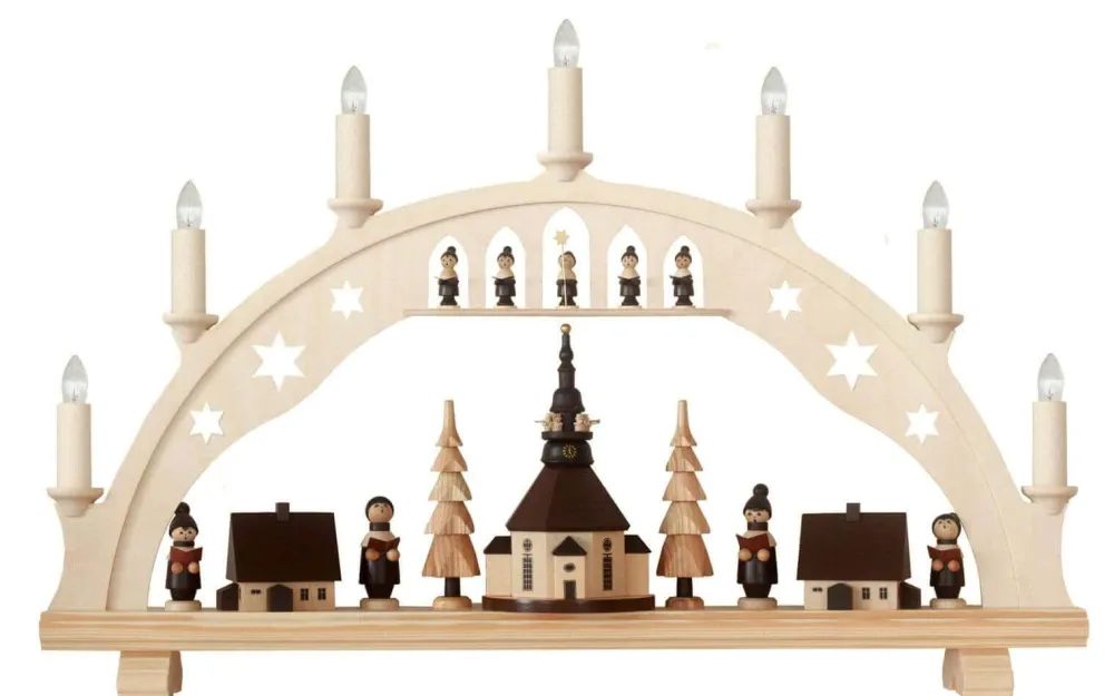 Spielwarenmacher Günther Bestseller | Schwibbogen*Schwibbogen Seiffener Kirche gotisch, 53 cm von