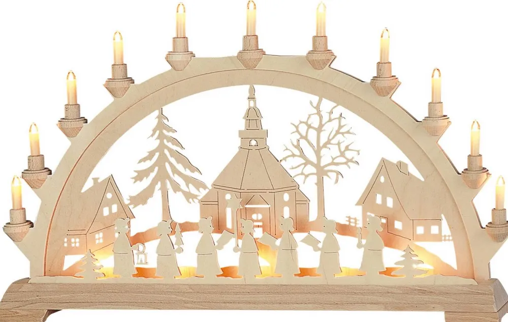 KWO Bestseller | Schwibbogen*Schwibbogen Seiffener Kirche mit Kurrende, 65 cm von