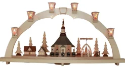 Richard Glässer GmbH Einzelstücke | Schwibbogen*Schwibbogen Seiffener Kirche mit Weihnachtspyramide, 80 cm von Richard Glässer