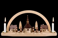SEIFFENcom by Nestler GmbH Schwibbogen*Schwibbogen Seiffener Kirche für Wachskerzen von SEIFFEN.COM
