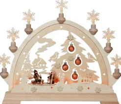 KWO Schwibbogen*Schwibbogen Tannenbaum mit Figuren, 48 cm