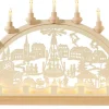 KWO Neuheiten | Schwibbogen*Schwibbogen Weihnachtsmarkt mit Pyramide, 65 cm von