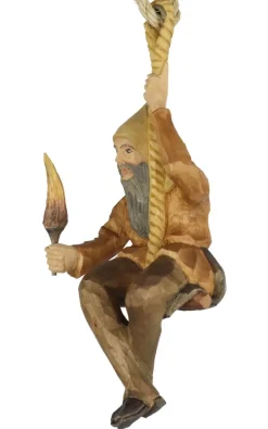 Schnitzkunst aus dem Erzgebirge Holzschnitzereien*Seilfahrt, geschnitzt, , 18 cm von
