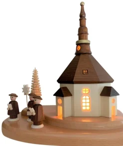 SEIFFENcom by Nestler GmbH Neuheiten*Sockelbrett Seiffener Kirche mit Kurrende von SEIFFEN.COM