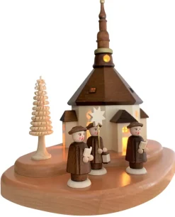 SEIFFENcom by Nestler GmbH Neuheiten*Sockelbrett Seiffener Kirche mit Kurrende von SEIFFEN.COM
