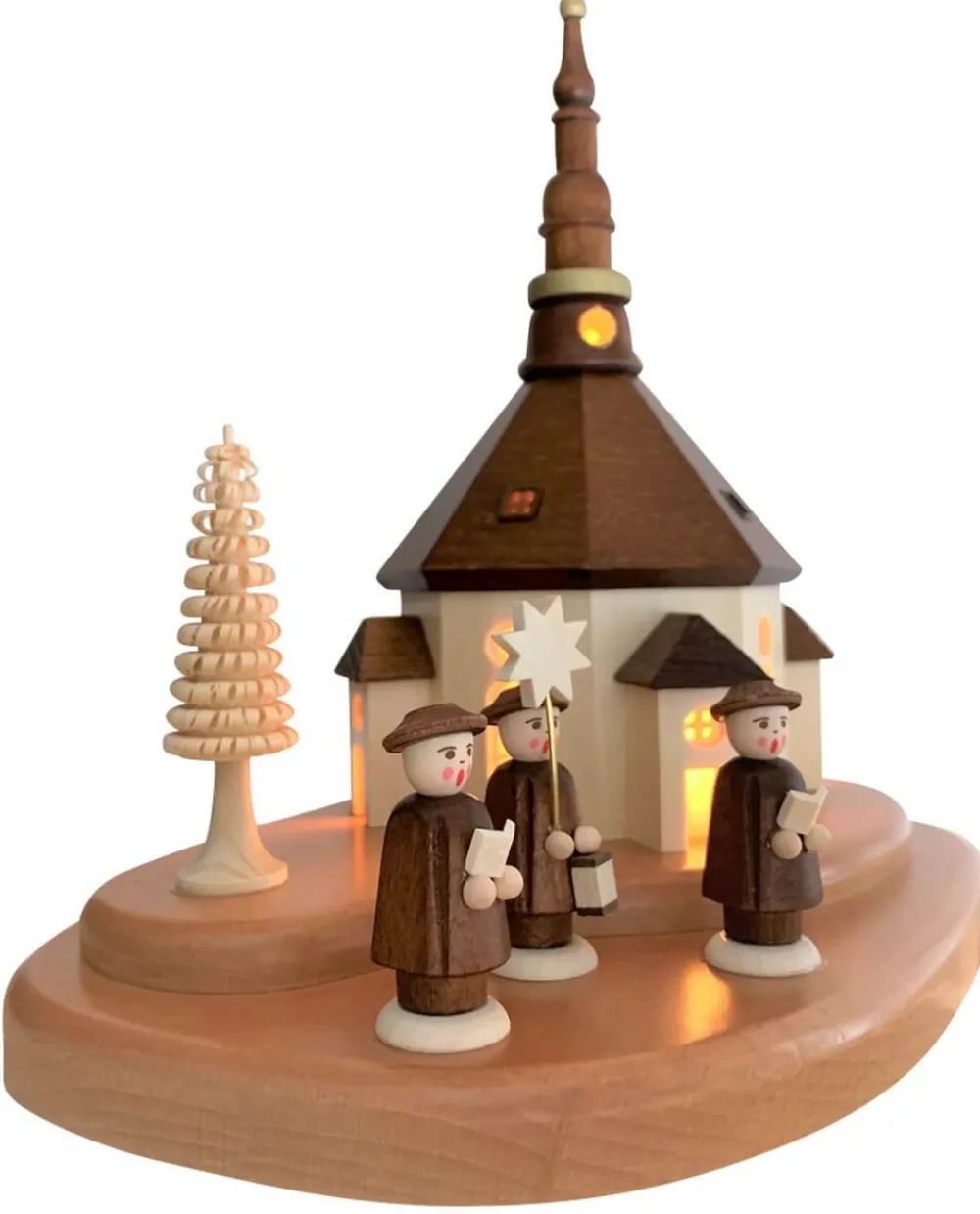 SEIFFENcom by Nestler GmbH Neuheiten*Sockelbrett Seiffener Kirche mit Kurrende von SEIFFEN.COM