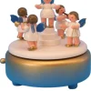 Figurenland Uhlig GmbH Spieluhr / Spieldose*Spieldose mit 5 Weihnachtsengeln, blaue Flügel von