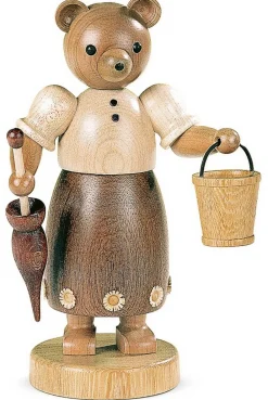 Müller Kleinkunst Holzfiguren & Dekofiguren*Teddy - Mädchen mit Schirm und Eimer, von