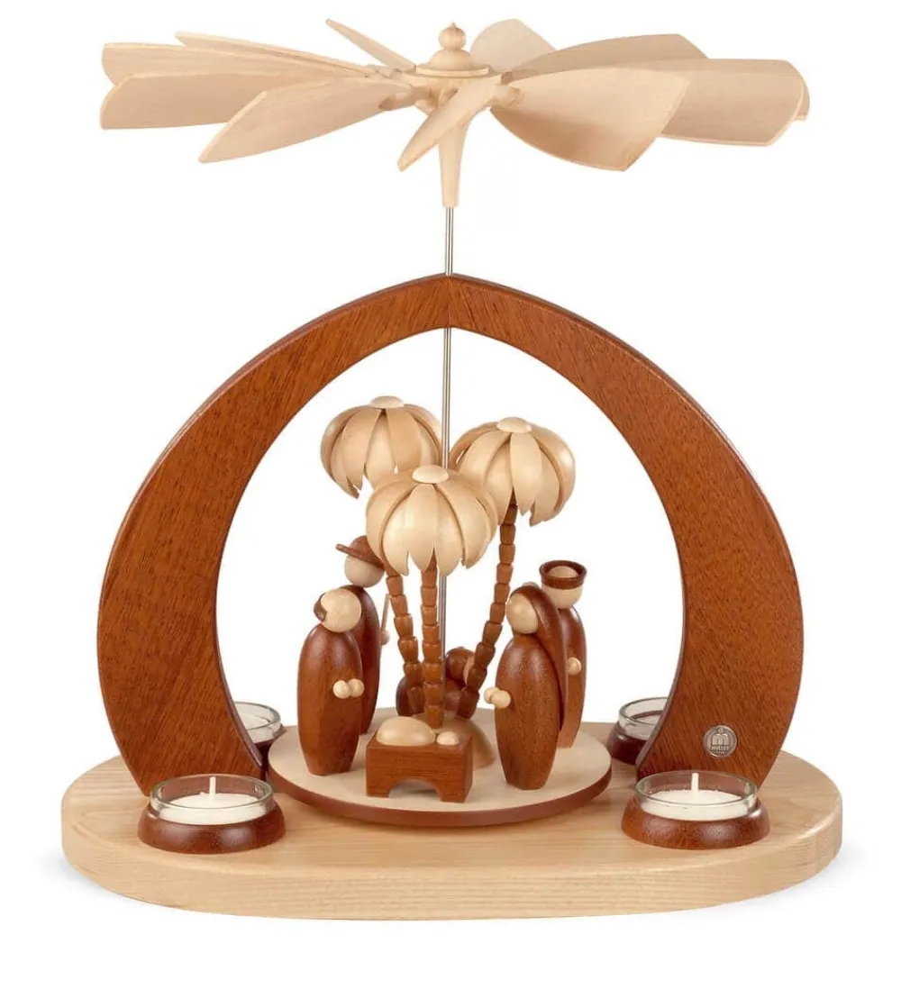 Müller Kleinkunst Teelichtpyramiden*Teelichtpyramide mit Christi Geburt modern, 32 cm von