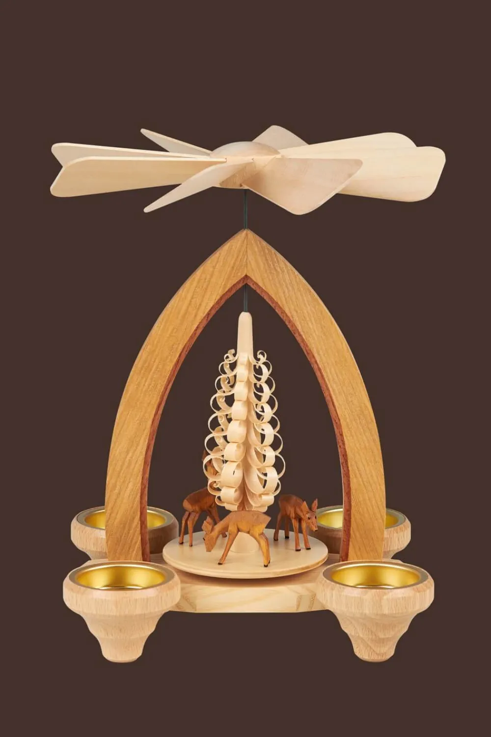 Heinz Lorenz Neuheiten | Teelichtpyramiden*Teelichtpyramide mit Rehen, 26 cm von