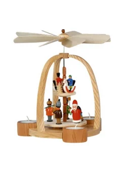 Knuth Neuber Teelichtpyramiden | Weihnachtspyramiden*Teelichtpyramide Weihnachtsmann, Reiterlein, , 24 cm von