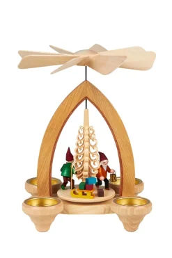 Heinz Lorenz Teelichtpyramiden | Weihnachtspyramiden*Teelichtpyramide Wichtel, 26 cm von