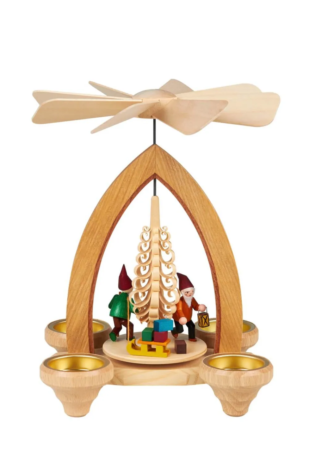 Heinz Lorenz Teelichtpyramiden | Weihnachtspyramiden*Teelichtpyramide Wichtel, 26 cm von