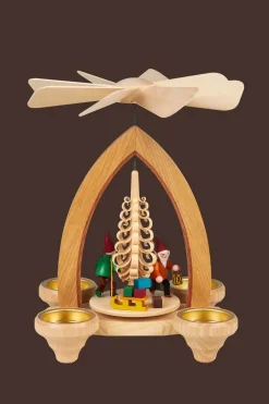 Heinz Lorenz Teelichtpyramiden | Weihnachtspyramiden*Teelichtpyramide Wichtel, 26 cm von