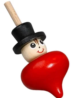 Robbi Weber Neuheiten | Holzspielzeug*Tischkreisel Gentleman, rot von