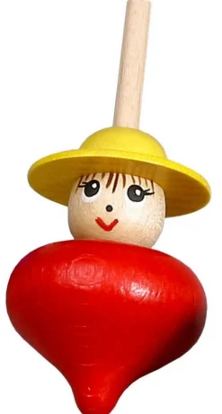 Robbi Weber Neuheiten | Holzspielzeug*Tischkreisel Lady, rot, 6 cm von