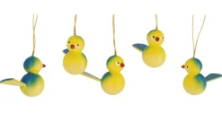 SEIFFENcom by Nestler GmbH Neuheiten | Frühlingsdeko*Vögel zum Hängen, 5 Stück, gelb/blau von SEIFFEN.COM